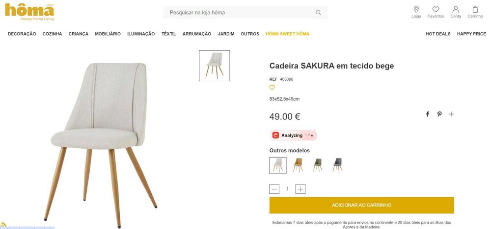 Mesa de jantar extensível cor carvalho natural e cadeiras bege