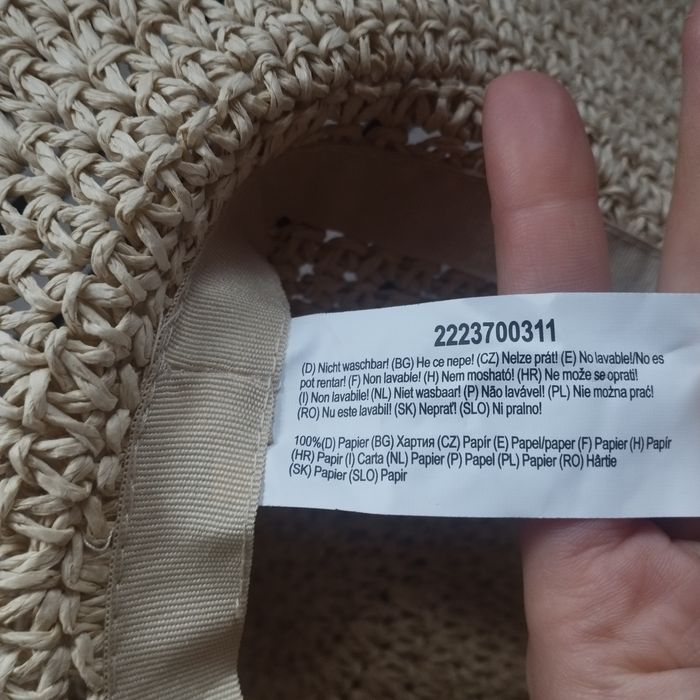 Beżowy pleciony kapelusz boho / słomkowy styl