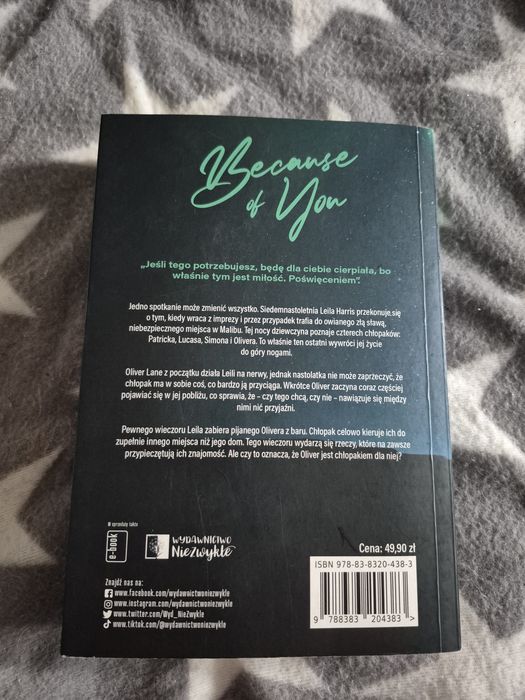 Książka "Becouse of you"
