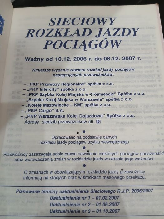 Sieciowy rozklad jazdy pociągów PKP
