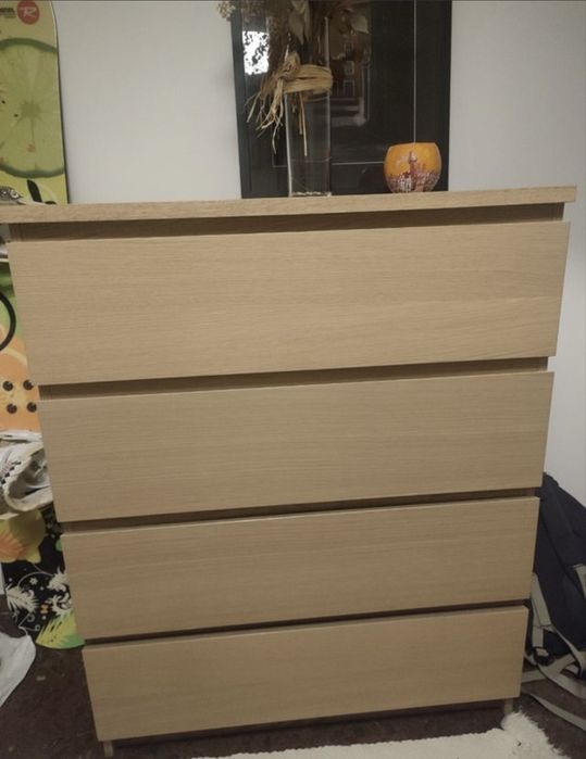 Comoda gavetas Malm IKEA roble