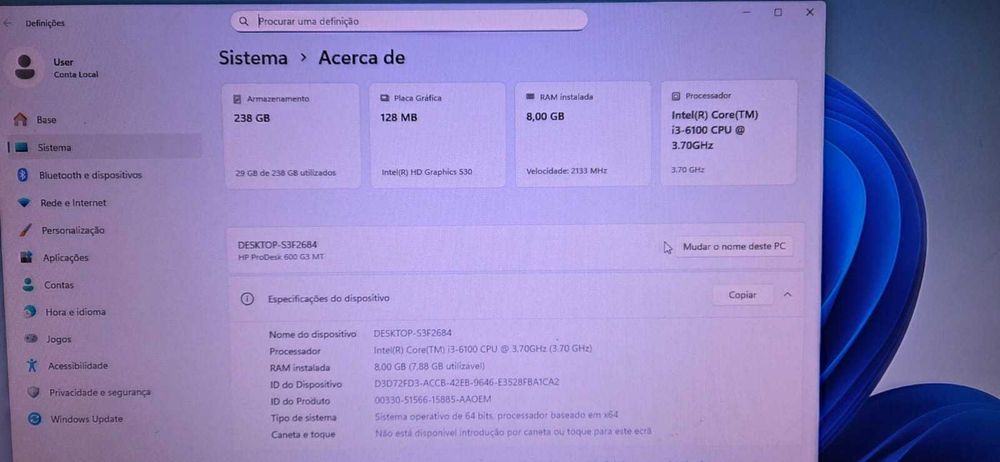 HP proDesk 600 G3 MT