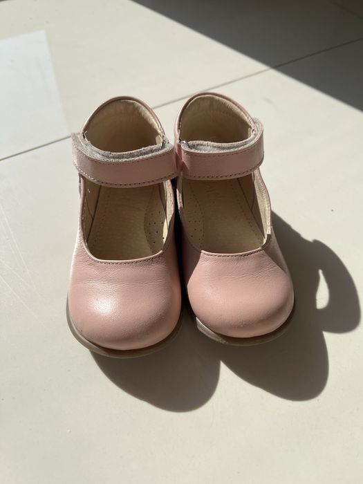 Skórzane buciki dziewczęce Emel, pudrowy róż, rozmiar 23
