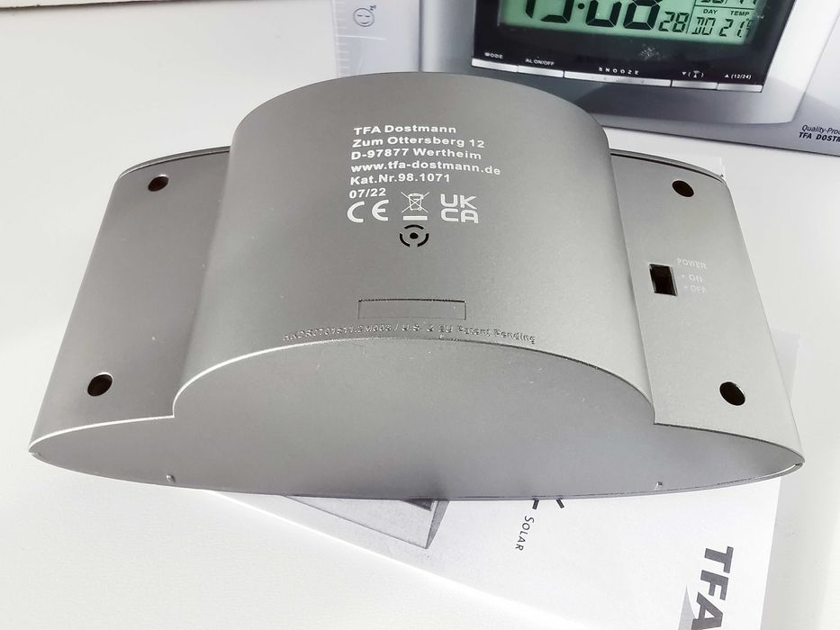 TFA Dostmann 98.1071 Solarny Cyfrowy Budzik Radiowy DCF AA001229