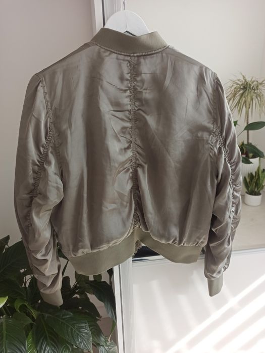 Kurtka Bomber satynowa h&m oversize