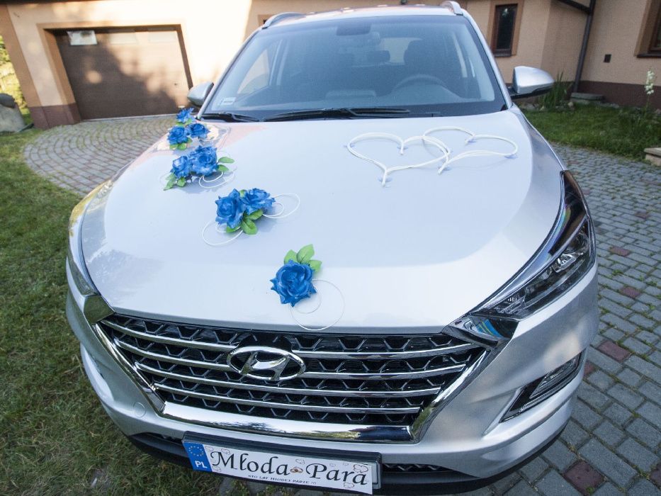 Dekoracja samochodu niebieska chabrowa na duże auto wzór NR 204