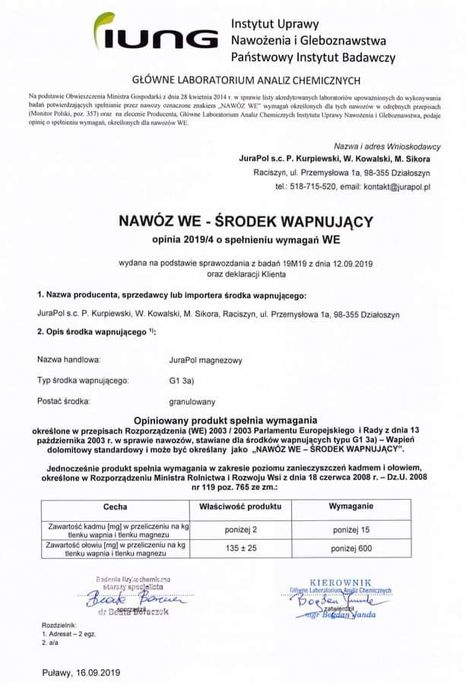 Wapno granulowane, wapno magnezowe granulowane, wapno z humusem