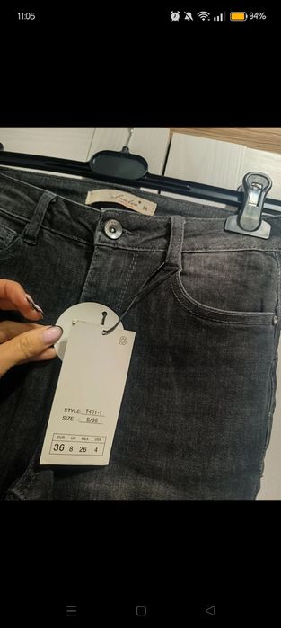 Laulia jeansy damskie szare wyższy stan rozm S