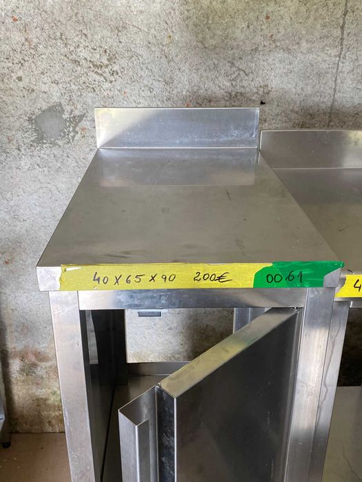 Bancada inox apoio fogão com porta