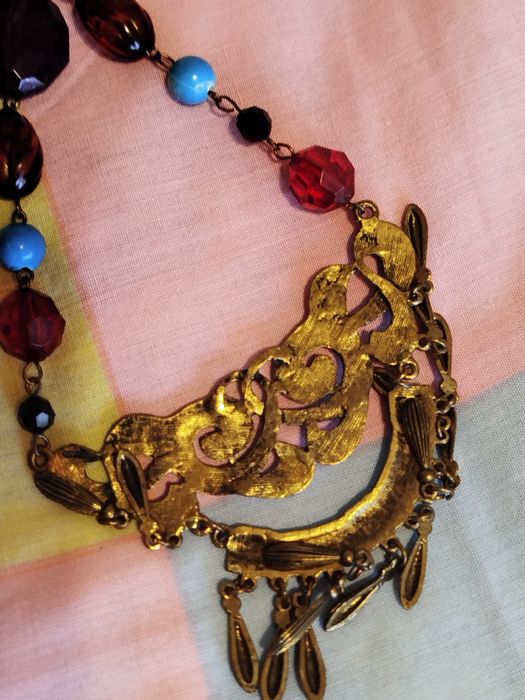 Naszyjnik turkusowy kolorowe korale