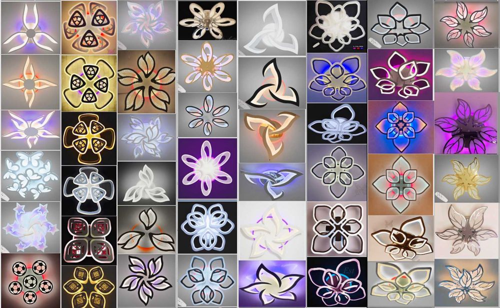 Светодиодная люстра смарт светильник с пультом цветной подсветкой