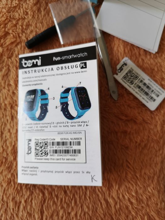 Smartwatch dla, dzieci bemi fun 4g czarny stan idealny