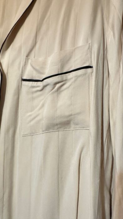 Рубашка Zara бежева в піжамном стилі