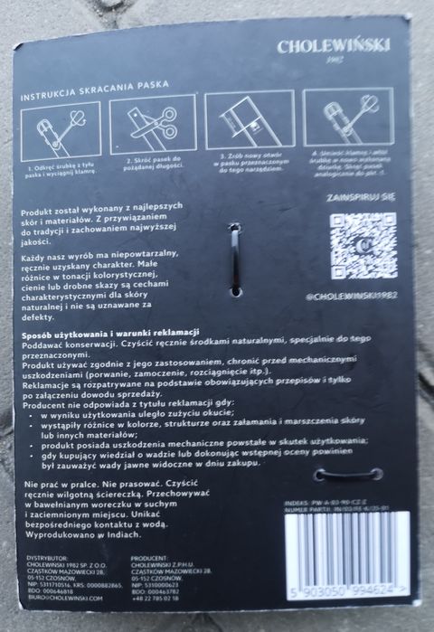 Pasek skórzany damski Cholewinski