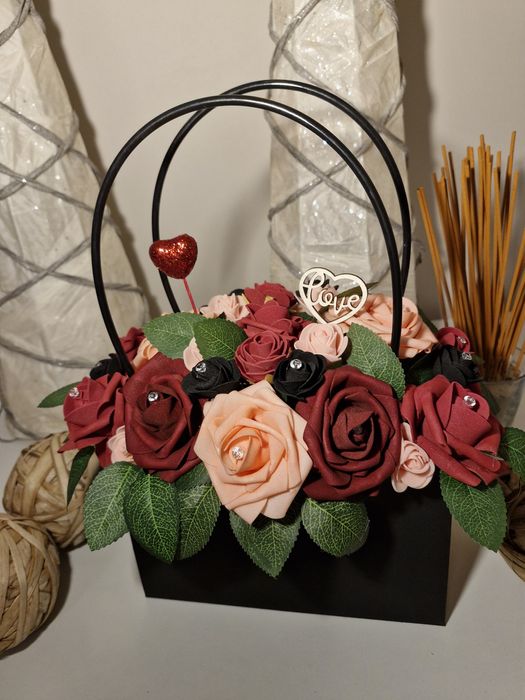 Prezent - Róże w torebce