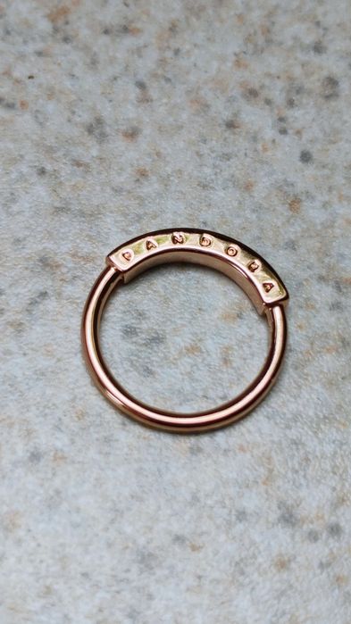 Pierścionek pavé Pandora Signature, różowy, nowy, rozm. 54