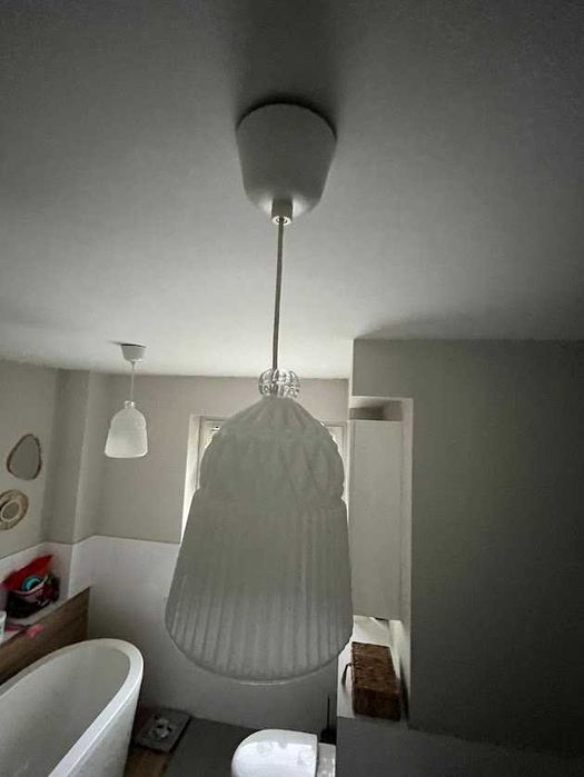 Dwie lampy sufitowe wiszące białe Ikea Vanadin Biały
