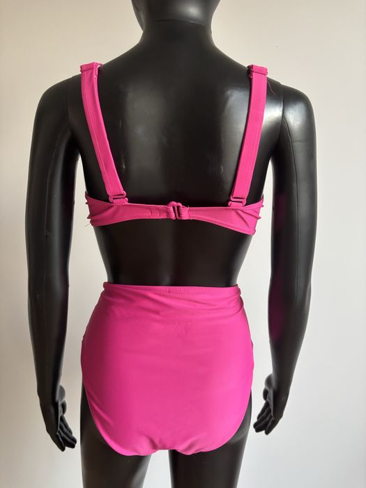 fuksjowy różowy kostium kąpielowy stanik figi 38 M dwuczęściowy