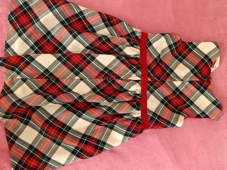 Vestido xadrez com laço 7-8