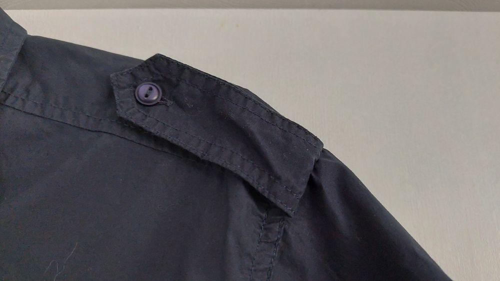 Koszula casual męska granatowa z krótkim rękawem