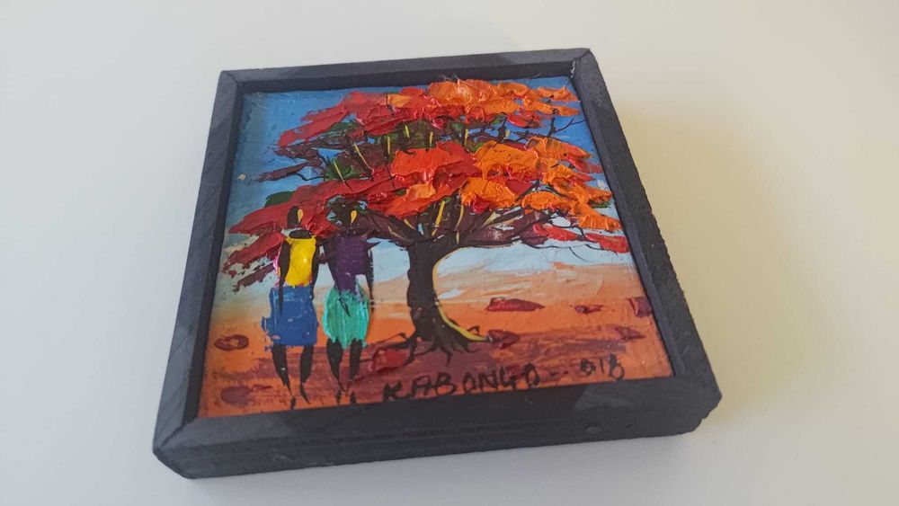 Quadro Artesanal Angola (2 un. 110*110 mm]