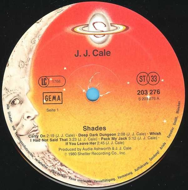 Виниловая пластинка - J.J. Cale ‎– Shades 1980 / NM