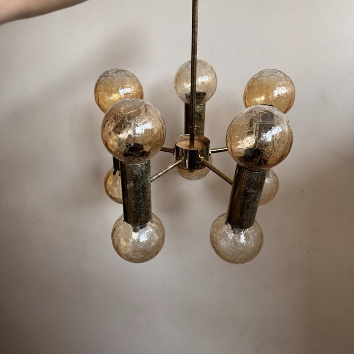 Polski żyrandol PZM space age lata 60te prl vintage new look antyk