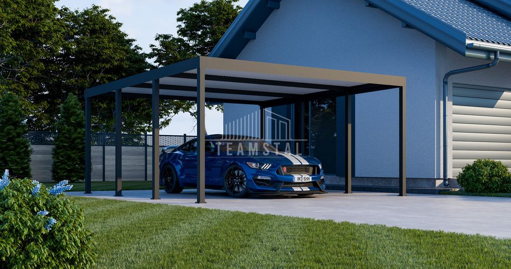 CarPort PREMIUM - Wiata samochodowa 5x5 Antracyt - TS1042