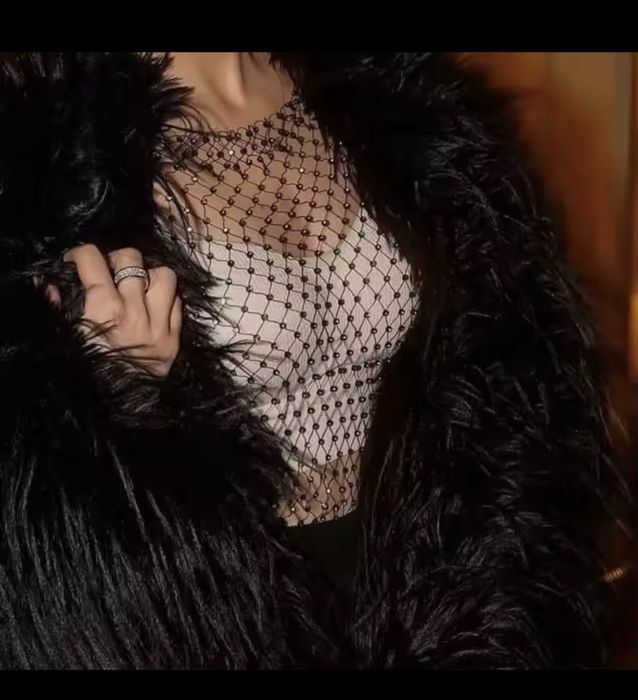 Футболка сітка/сетка каміння безрукавка топ свято блиск секс танці