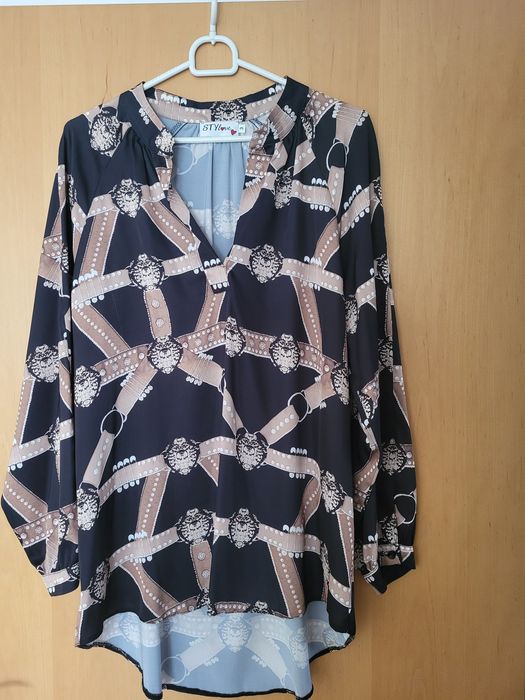 Czarno brązowa dłuższa bluzka rozm 42 44