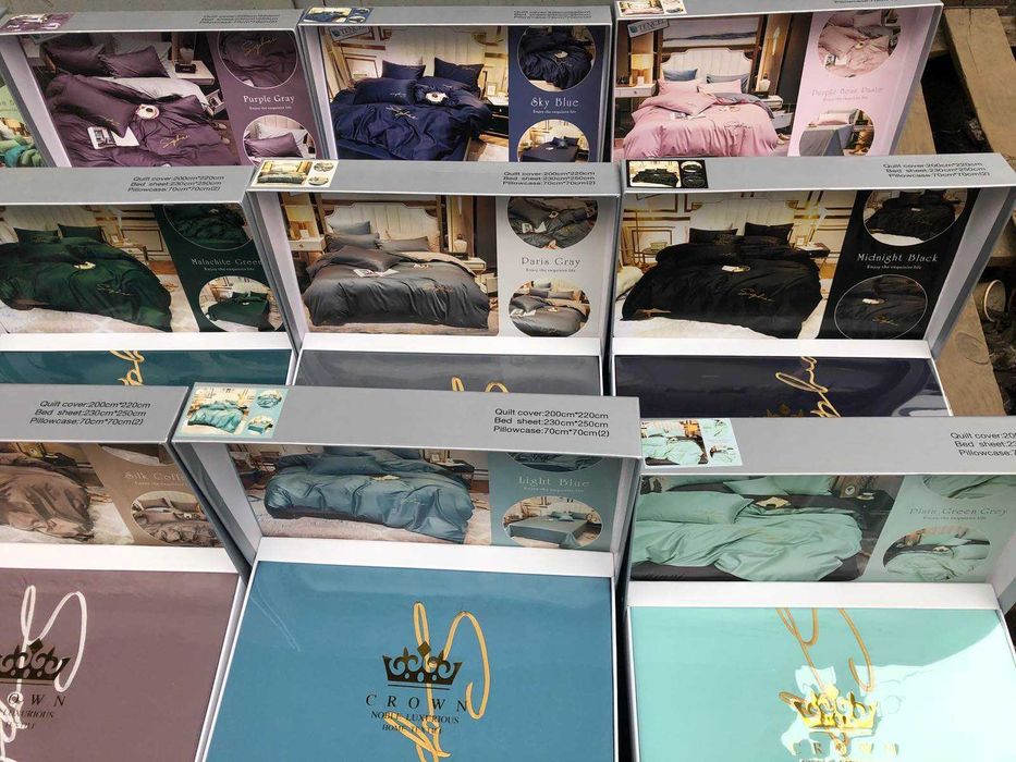 Постельное белье Євро Crown Tencel в КОРОБКЕ