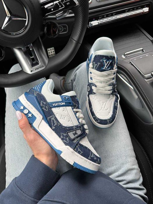 Кросівки Louis Vuitton Trainer Monogram Denim Navy premium