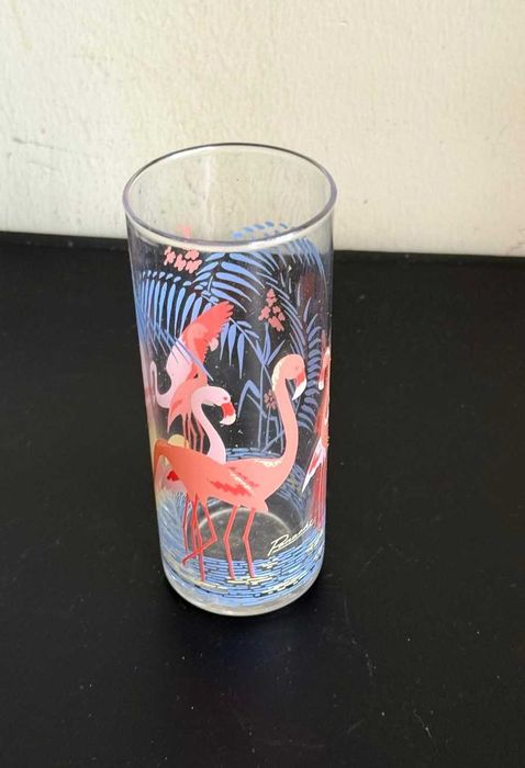 Conjunto de Copos com Flamingos Verdes e Flamingos Azuis