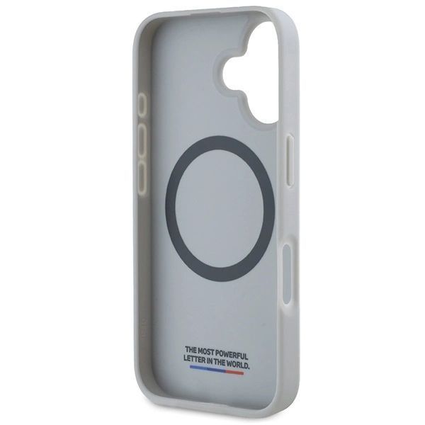 Etui BMW M Carbon Tricolor Line MagSafe na iPhone 16 - szare