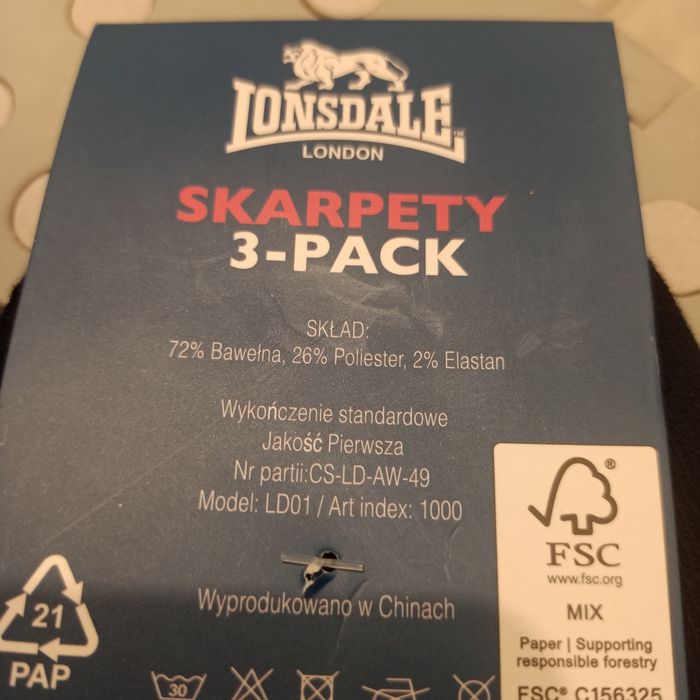 Skarpetki Lonsdale 6-par 39-42