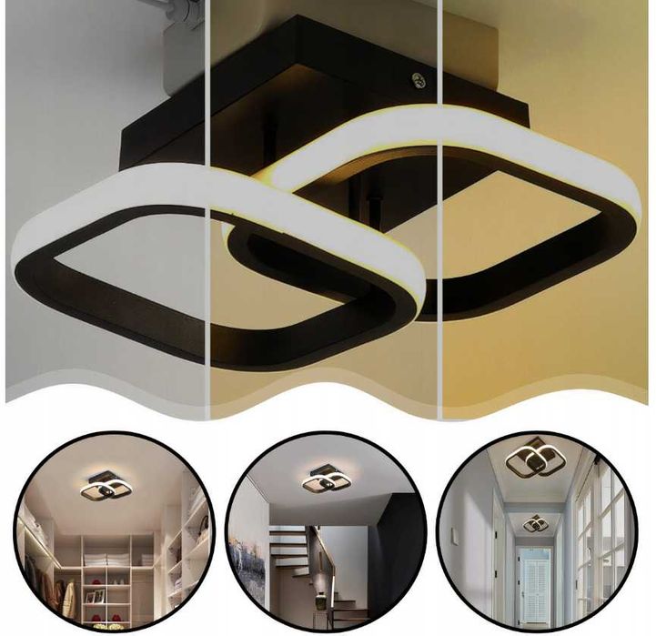 LAMPA SUFITOWA Led Plafon Pokojowa 3 Barwy + Gratis