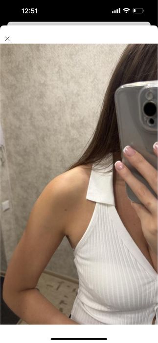 Топ zara  в рубчик білий