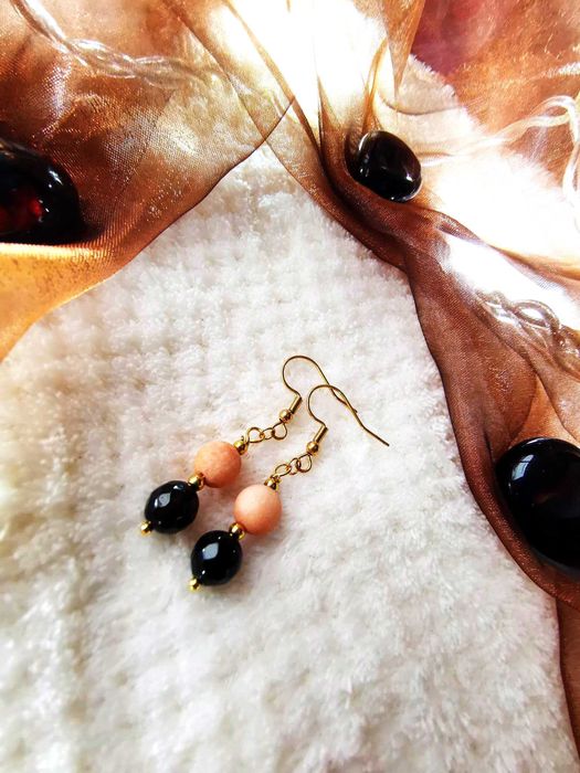 Kolczyki pomarańczowo czarne