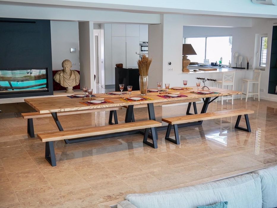 Tampo da mesa de madeira maciça