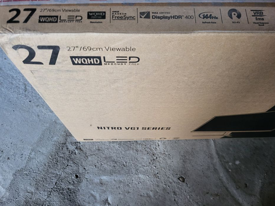 Monitor Gamingowy Acer nitro 27cali WQHD 2K 2560x1440p 144 HZ/Vesa/DOW