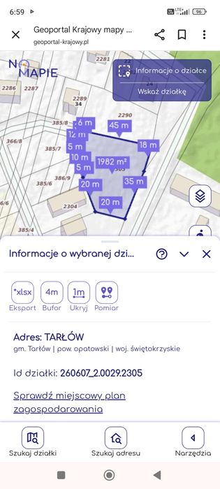 Działka budowlana 20ar  os. Leśne w Tarłowie