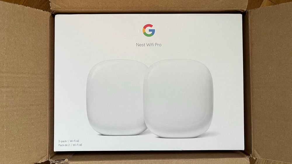 Google Nest WiFi Pro (Mesh WiFi 6E do 4,2 Gb/s, Matter), zestaw 2 jednostek (dwupak)