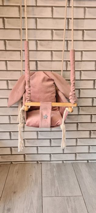 Huśtawka dla dzieci z oparciem dom ogród-Królik