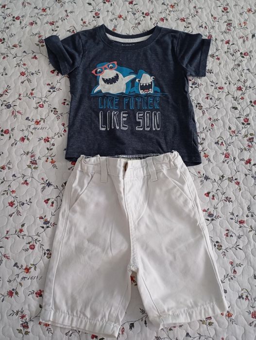 Conjunto de t-shirt mais calções