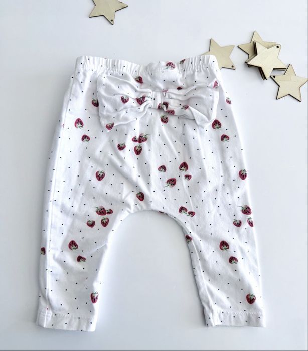 Zestaw leginsów r.68 dla dziewczynki next legginsy w kwiaty owoce