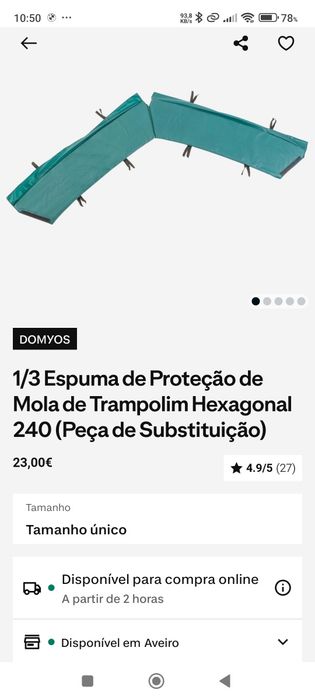 Trampolim hexagonal 240 com escada, Decathlon.