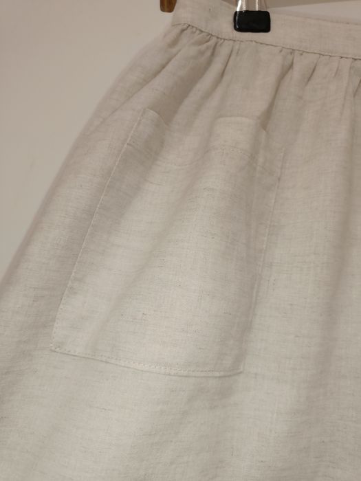 Mango lniana spódnica len bawełna natural beige 140