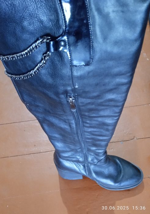 Сапоги зимние кожаные.