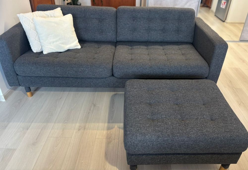Sofa, kanapa +puf Landskrona Ikea