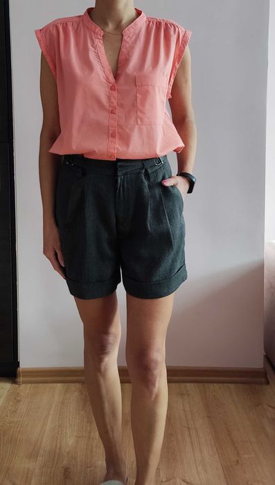 Koralowa koszulowa cienka bluzka, Clockhouse rozmiar M/L